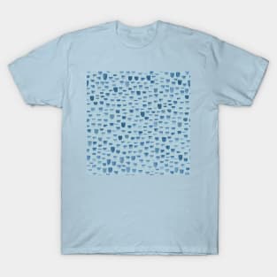 Prussian Blue Handmade Brush Strokes T-Shirt